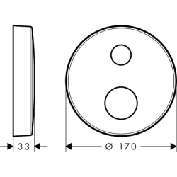 Element przedłużający 2-otworowy, okrągły, termostat 2 odbiorniki Złoty Optyczny Polerowany AXOR 14963990