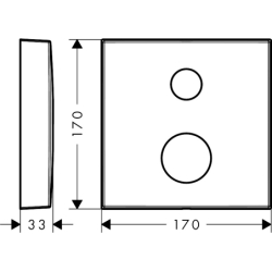 Element przedłużający 2-otworowy, kwadratowy, termostat 1 odbiornik Brąz Szczotkowany AXOR 14970140