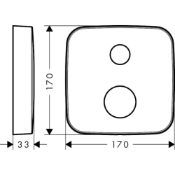Element przedłużający 2-otworowy, softsquare, termostat 2 odbiorniki Stal Szlachetna Optyczna AXOR 14974800