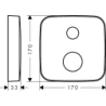 Element przedłużający 2-otworowy, softsquare, termostat 2 odbiorniki Stal Szlachetna Optyczna AXOR 14974800