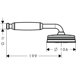 Główka prysznicowa 100 1jet Czarny Chrom Szczotkowany Montreux AXOR 16320340