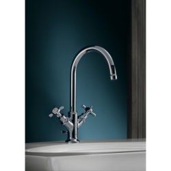 2-uchwytowa bateria umywalkowa 210 z uchwytami krzyżowymi i kompletem odpływowym z cięgłem Chrom Montreux AXOR 16502000