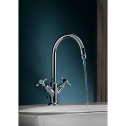 2-uchwytowa bateria umywalkowa 210 z uchwytami krzyżowymi i kompletem odpływowym z cięgłem Chrom Montreux AXOR 16502000