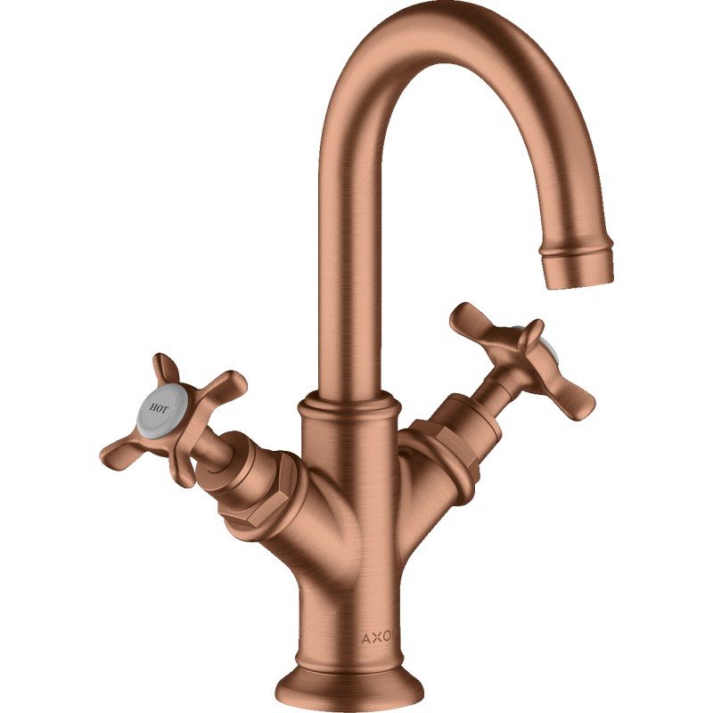 2-uchwyt. Bateria umyw. 160 do małych umywalek z uchwytami krzyżowymi Czerwony Złoty brushed Montreux AXOR 16505310