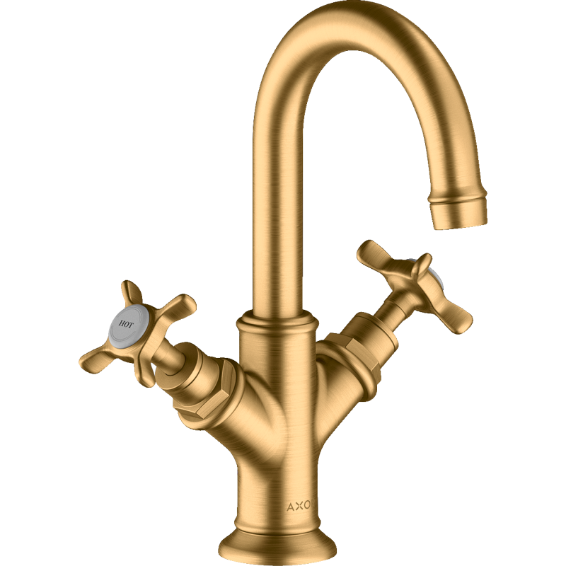 2-uchwyt. Bateria umyw. 160 do małych umywalek z uchwytami krzyżowymi Mosiądz brushed Montreux AXOR 16505950