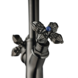 2-uchwyt. Bateria umyw. 210 z uchwytami krzyżowymi i niezamykanym kpl odpływowym Czarny Chrom brushed Montreux AXOR 16506340