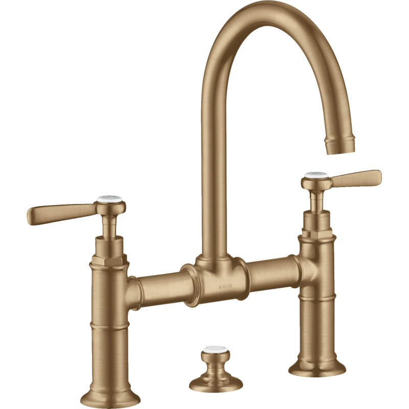 2-uchwytowa Bateria umyw. 220 z uchwytami jednoramiennymi i kpl odpływowym z cięgłem Brąz Szczotkowany Montreux AXOR 16511140