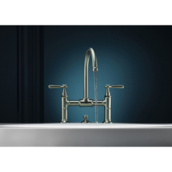 2-uchwytowa Bateria umyw. 220 z uchwytami jednoramiennymi i kpl odpływowym z cięgłem Nikiel Szczotkowany Montreux AXOR 16511820