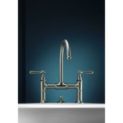 2-uchwytowa Bateria umyw. 220 z uchwytami jednoramiennymi i kpl odpływowym z cięgłem Nikiel Szczotkowany Montreux AXOR 16511820