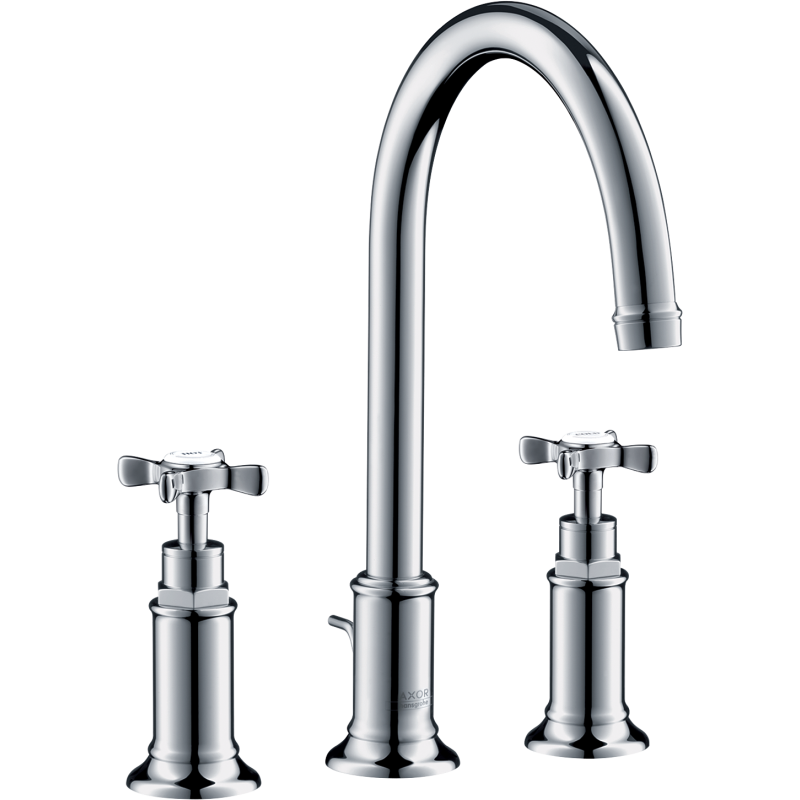 3-otworowa bateria umywalkowa 180 z uchwytami krzyżowymi i kompletem odpływowym z cięgłem Chrom Montreux AXOR 16513000