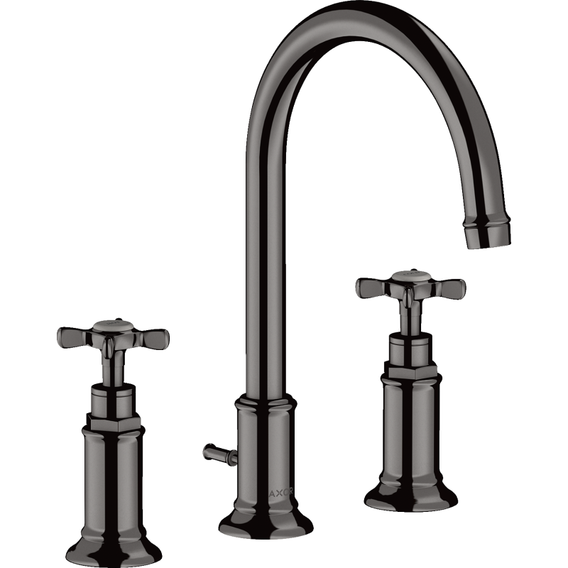 3-otworowa Bateria umyw. 180 z uchwytami krzyżowymi i kpl odpływowym z cięgłem Czarny Chrom Polerowany Montreux AXOR 16513330