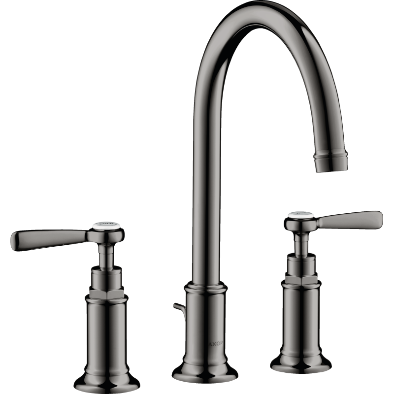 3-otw. Bateria umyw. 180 z uchwytami jednoramiennymi i kpl odpływowym z cięgłem Czarny Chrom Polerowany Montreux AXOR 16514330