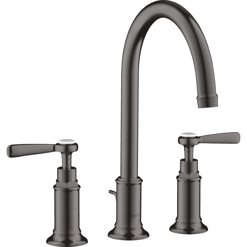 3-otw. Bateria umyw. 180 z uchwytami jednoramiennymi i kpl odpływowym z cięgłem Czarny Chrom Szczotkowany Montreux AXOR 16514340