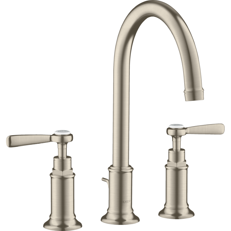 3-otworowa Bateria umyw. 180 z uchwytami jednoramiennymi i kpl odpływowym z cięgłem Nikiel Szczotkowany Montreux AXOR 16514820