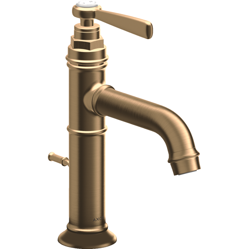 Jednouchwytowa bateria umywalkowa 100 z kompletem odpływowym z cięgłem Brąz Szczotkowany Montreux AXOR 16515140