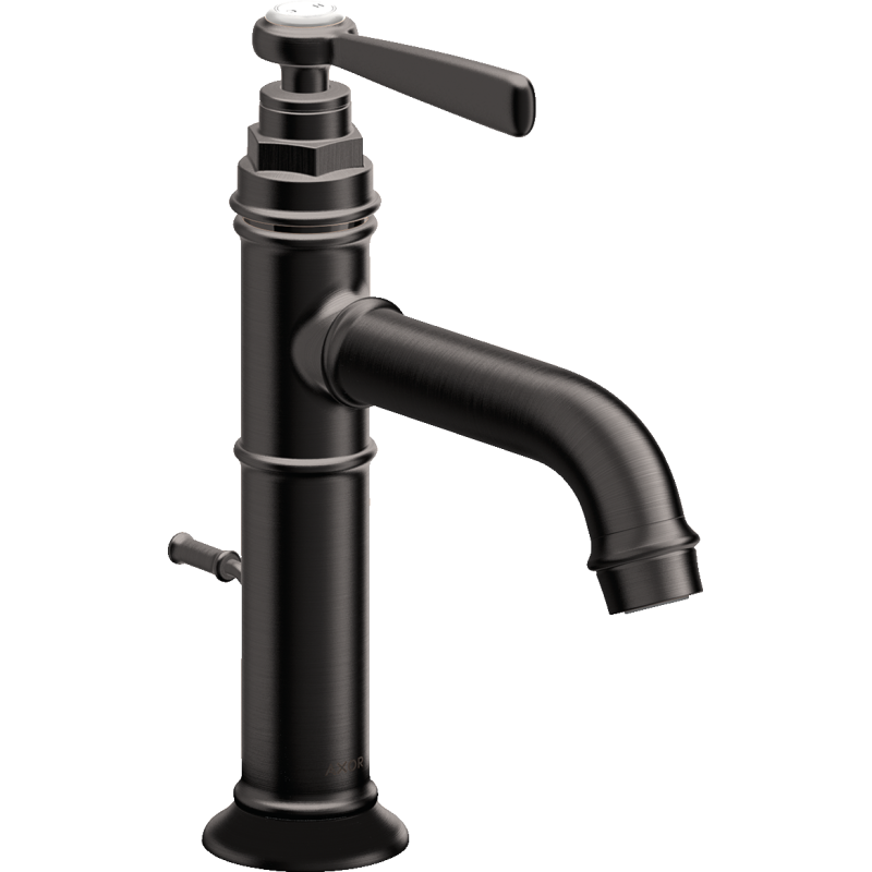 Jednouchwytowa bateria umywalkowa 100 z kompletem odpływowym z cięgłem Czarny Chrom Szczotkowany Montreux AXOR 16515340