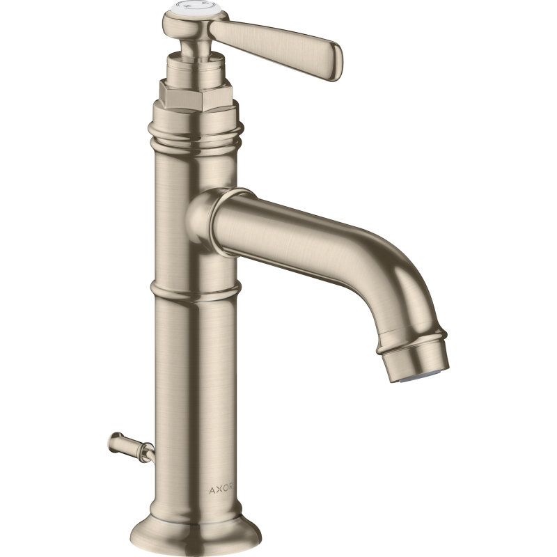 Jednouchwytowa bateria umywalkowa 100 z kompletem odpływowym z cięgłem Nikiel Szczotkowany Montreux AXOR 16515820