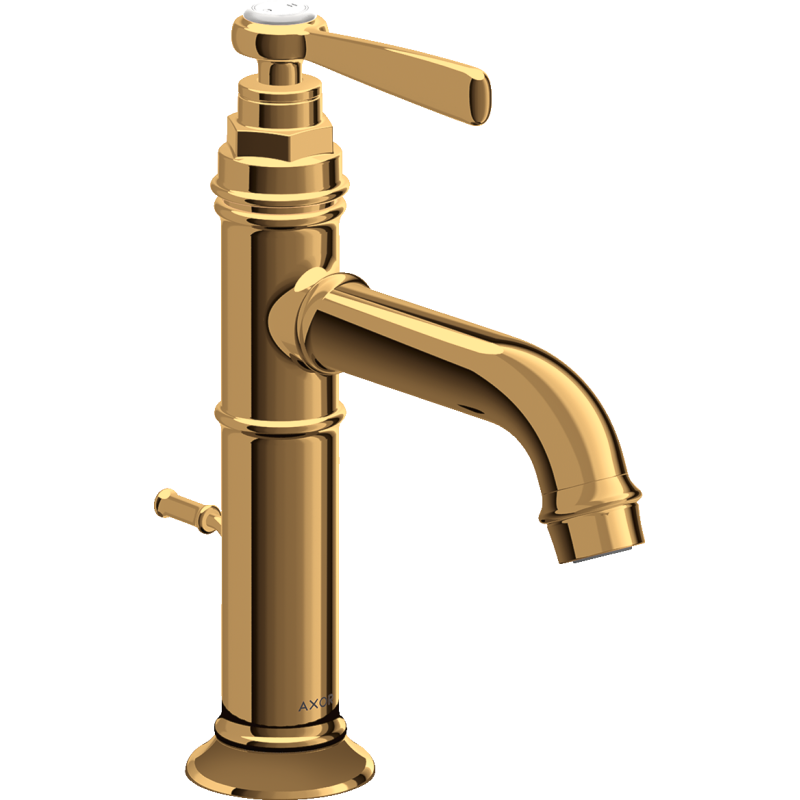 Jednouchwytowa bateria umywalkowa 100 z kompletem odpływowym z cięgłem Złoty Optyczny Polerowany Montreux AXOR 16515990