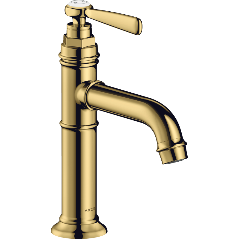 Bateria umywalkowa 100 z uchwytem jednoramiennym i niezamykanym kpl odpływowym Złoty Optyczny Polerowany Montreux AXOR 16516990