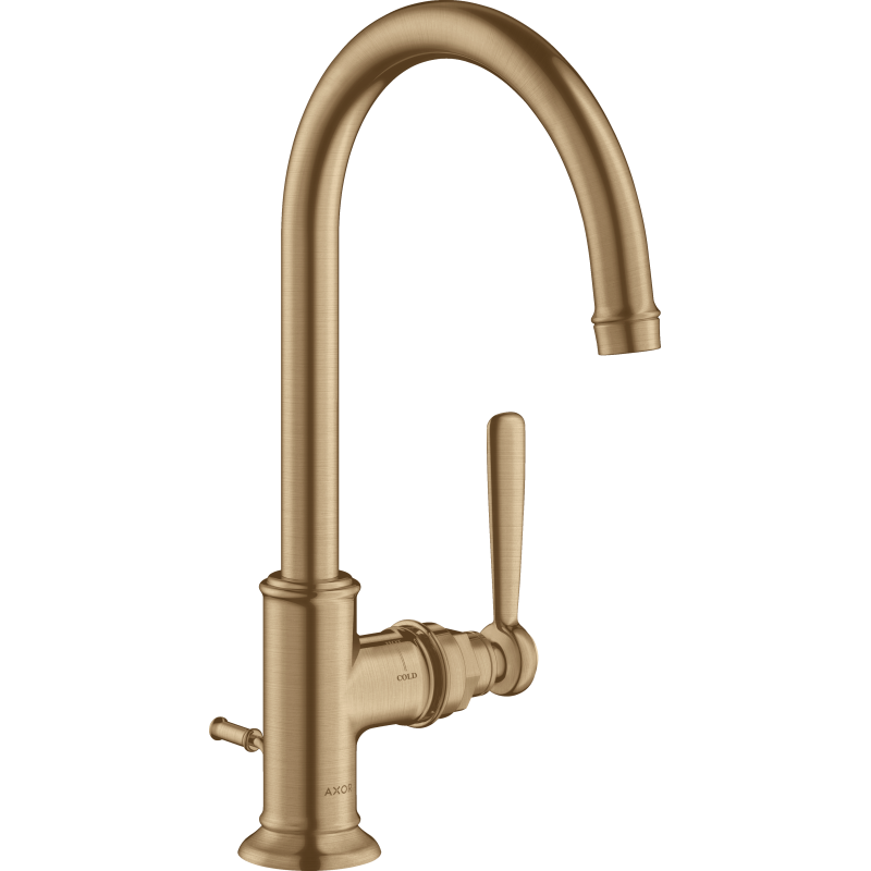 Jednouchwytowa bateria umywalkowa 210 z kompletem odpływowym z cięgłem Brąz Szczotkowany Montreux AXOR 16517140