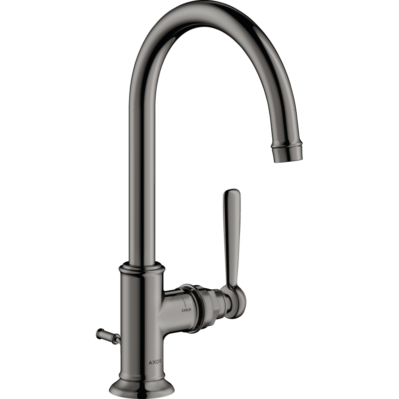 Jednouchwytowa bateria umywalkowa 210 z kompletem odpływowym z cięgłem Czarny Chrom Polerowany Montreux AXOR 16517330