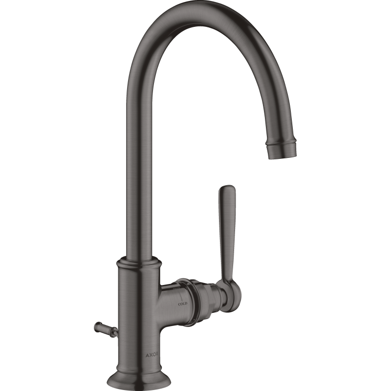 Jednouchwytowa bateria umywalkowa 210 z kompletem odpływowym z cięgłem Czarny Chrom Szczotkowany Montreux AXOR 16517340