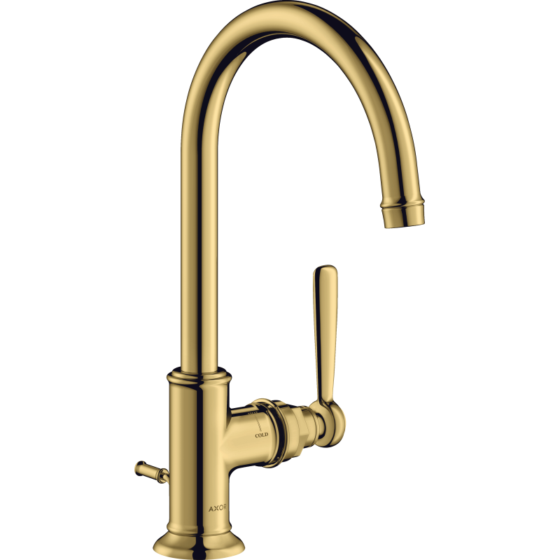 Jednouchwytowa bateria umywalkowa 210 z kompletem odpływowym z cięgłem Złoty Optyczny Polerowany Montreux AXOR 16517990