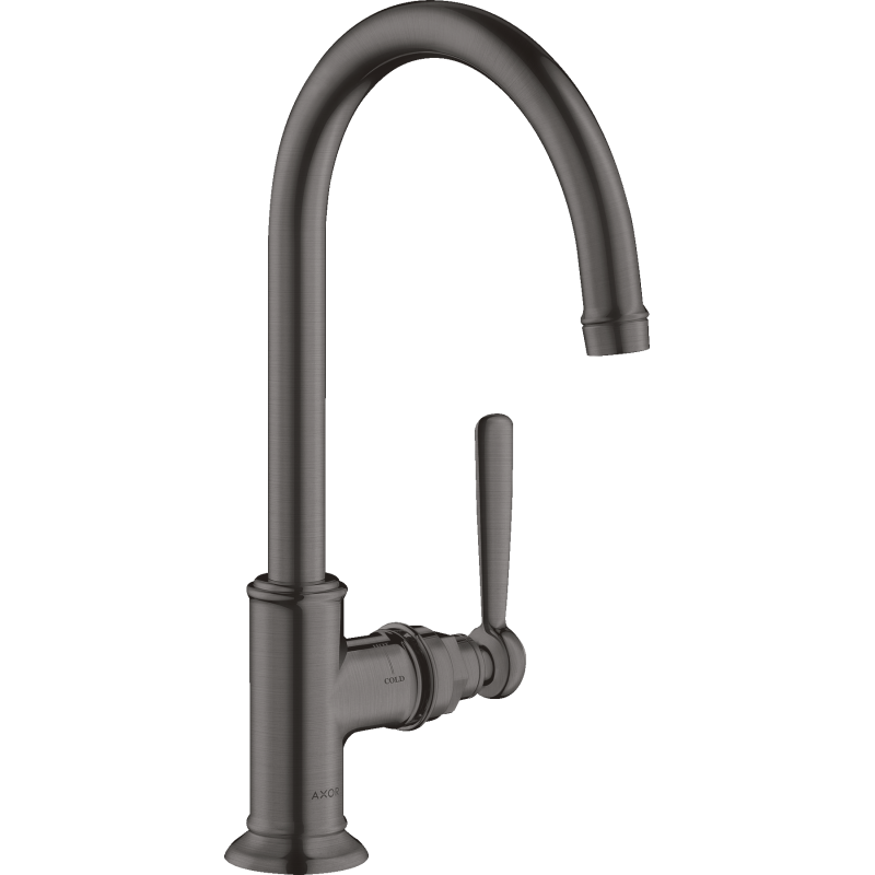 Bateria umywalkowa 210 z uchwytem jednoramiennym i niezamykanym kpl odpływowym Czarny Chrom Szczotkowany Montreux AXOR 16518340