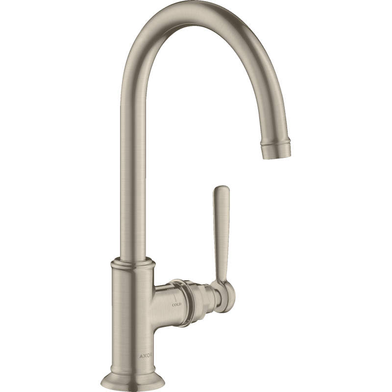 Bateria umywalkowa 210 z uchwytem jednoramiennym i niezamykanym kpl odpływowym Nikiel Szczotkowany Montreux AXOR 16518820