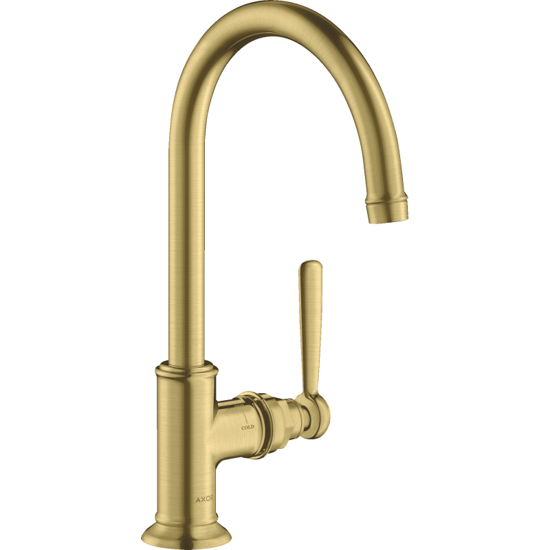 Bateria umywalkowa 210 z uchwytem jednoramiennym i niezamykanym kpl odpływowym Mosiądz Szczotkowany Montreux AXOR 16518950