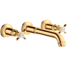 3-otw. Bateria umyw. z uchwytami krzyżowymi i wlewką 165 - 225 mm, ścienna, podtynkowa Złoty poler Montreux AXOR 16532990