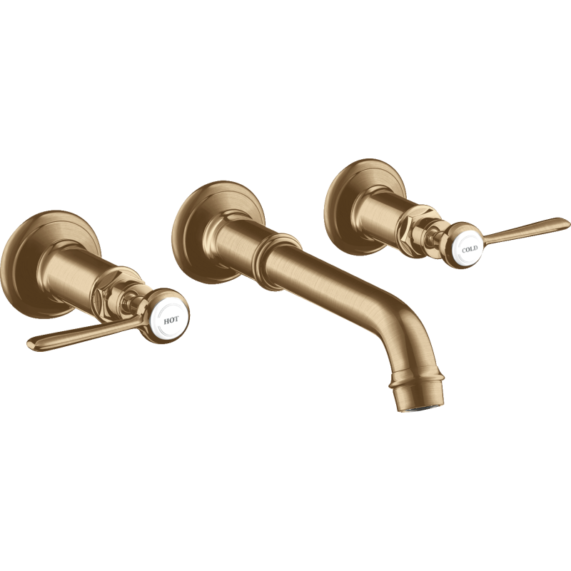 3-otw. Bateria umyw. z uchwytami jednoramiennymi i wylewką 165 - 225 mm, ścienna, podtynkowa Brąz brushed Montreux AXOR 16534140