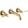 3-otw. Bateria umyw. z uchwytami jednoramiennymi i wylewką 165 - 225 mm, podtynk. Złoty brushed Montreux AXOR 16534250