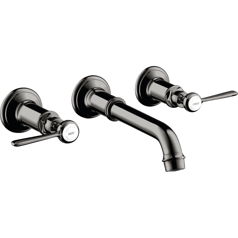 3-otw. Bateria umyw. z uchwytami jednoramiennymi i wylewką 165 - 225 mm, podtynk. Czarny Chrom poler Montreux AXOR 16534330