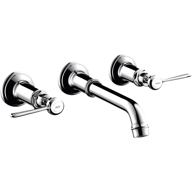 3-otw. Bateria umyw. z uchwytami jednoramiennymi i wylewką 165 - 225 mm, podtynk. Stal Szlachetna Montreux AXOR 16534800