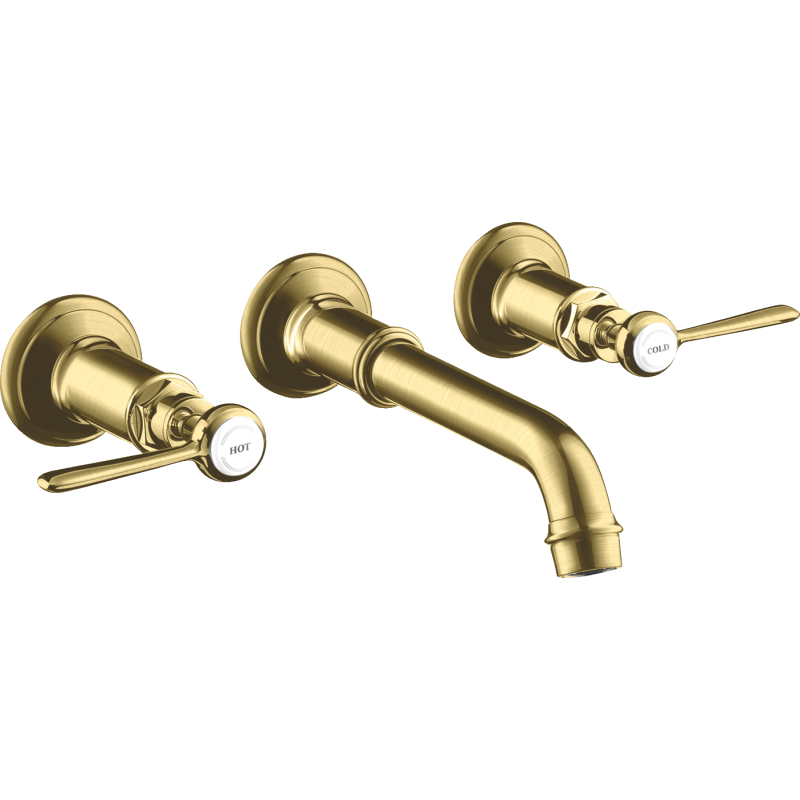 3-otw. Bateria umyw. z uchwytami jednoramiennymi i wylewką 165 - 225 mm, podtynk. Mosiądz brushed Montreux AXOR 16534950