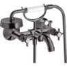 2-uchwytowa bateria wannowa z uchwytami krzyżowymi, natynkowa Czarny Chrom Polerowany Montreux AXOR 16540330