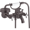 2-uchwytowa bateria wannowa z uchwytami krzyżowymi, natynkowa Czarny Chrom Szczotkowany Montreux AXOR 16540340