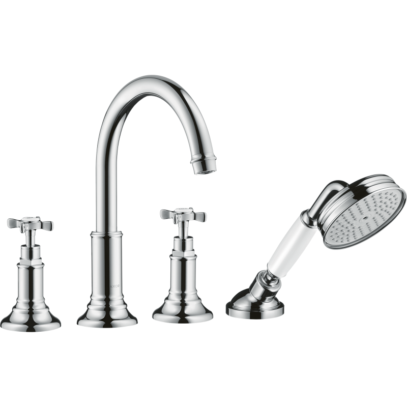 4-otworowa bateria na brzeg wanny z uchwytami krzyżowymi Chrom Montreux AXOR 16546000