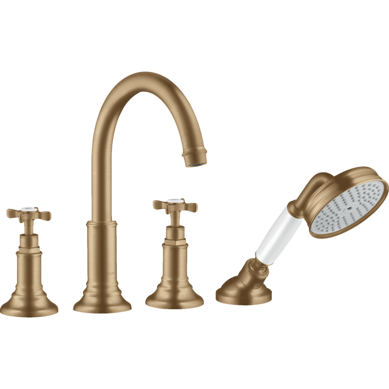 4-otworowa bateria na brzeg wanny z uchwytami krzyżowymi Brąz Szczotkowany Montreux AXOR 16546140