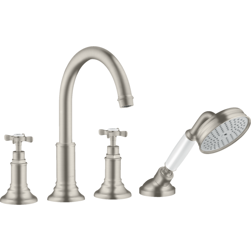 4-otworowa bateria na brzeg wanny z uchwytami krzyżowymi Stal Szlachetna Optyczna Montreux AXOR 16546800