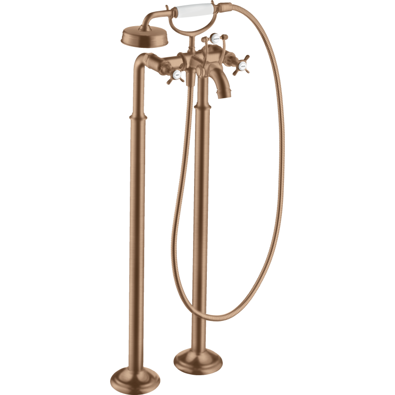 2-uchwytowa bateria wannowa z uchwytami krzyżowymi, wolnostojąca Czerwony Złoty Szczotkowany Montreux AXOR 16547310