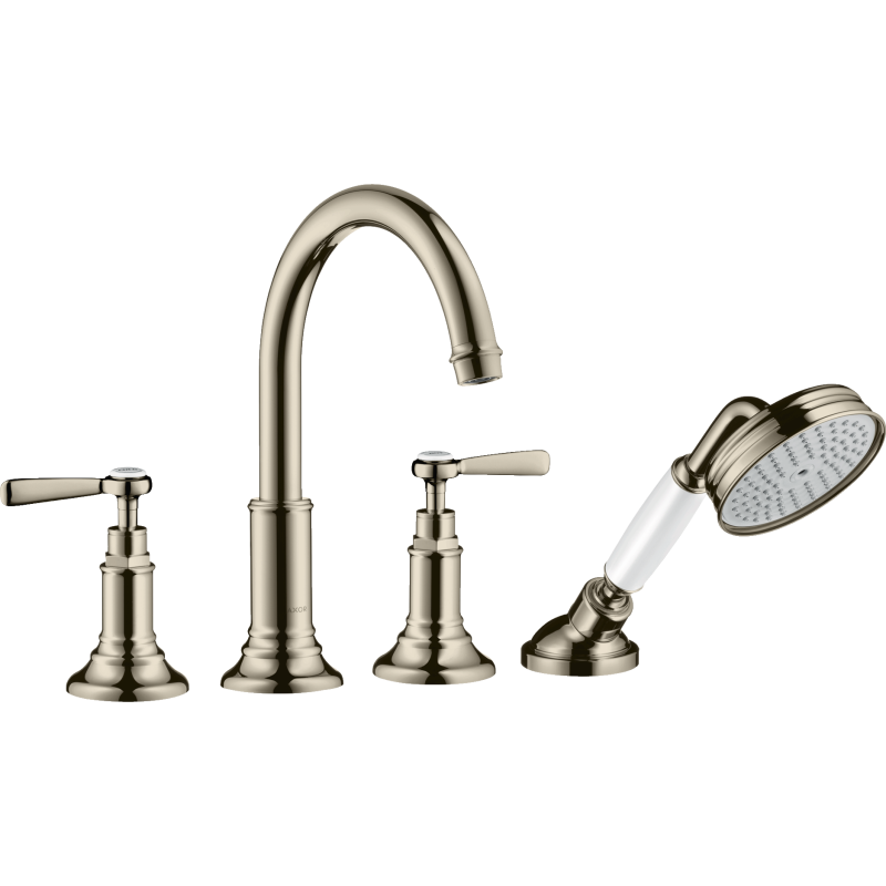 4-otworowa bateria na brzeg wanny z uchwytami jednoramiennymi Nikiel Polerowany Montreux AXOR 16550830