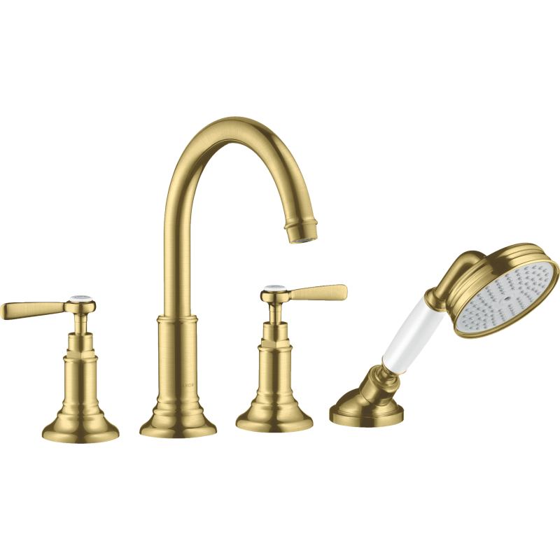 4-otworowa bateria na brzeg wanny z uchwytami jednoramiennymi Mosiądz Szczotkowany Montreux AXOR 16550950