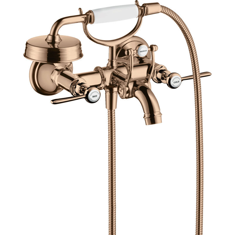 2-uchwytowa bateria wannowa z uchwytami jednoramiennymi, natynkowa Czerwony Złoty Polerowany Montreux AXOR 16551300