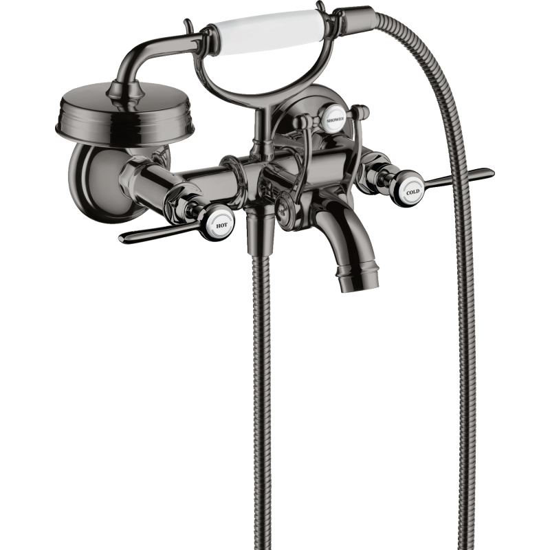 2-uchwytowa bateria wannowa z uchwytami jednoramiennymi, natynkowa Czarny Chrom Polerowany Montreux AXOR 16551330