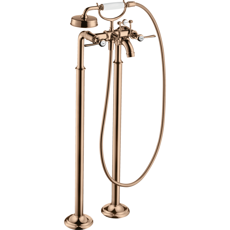 2-uchwytowa bateria wannowa z uchwytami jednoramiennymi, wolnostojąca Czerwony Złoty Polerowany Montreux AXOR 16553300