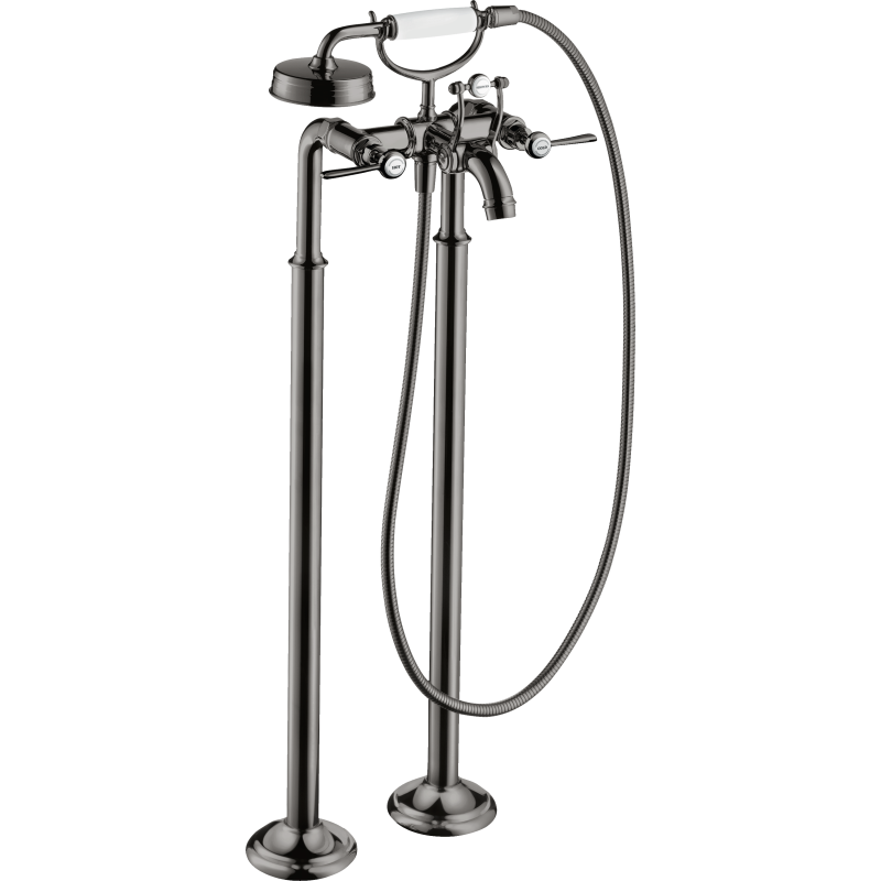 2-uchwytowa bateria wannowa z uchwytami jednoramiennymi, wolnostojąca Czarny Chrom Polerowany Montreux AXOR 16553330