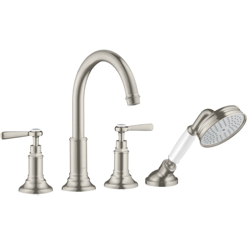 4-otw. bateria wannowa do montażu na cokole z płytek z uchwytami jednoramiennymi Stal Szlachetna Optyczna Montreux AXOR 16554800