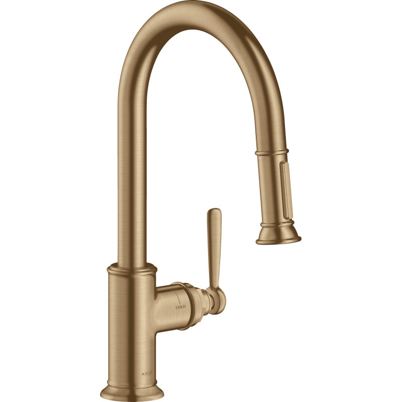 Jednouchwytowa bateria kuchenna 180 z wyciąganą wylewką Brąz Szczotkowany Montreux AXOR 16581140